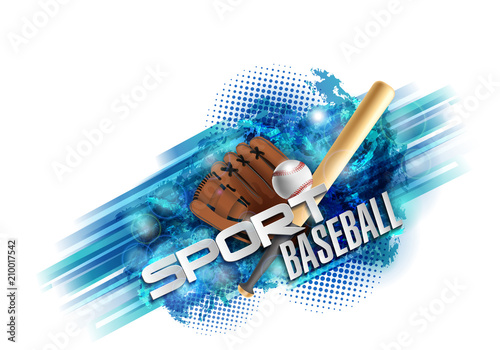 baseball poster with a baseball. Baseball games advertising. Announcement of a sporting event.