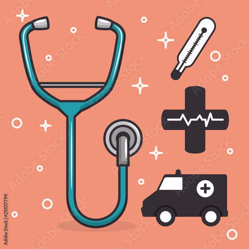 medical healthcare set icons vector illustration design
