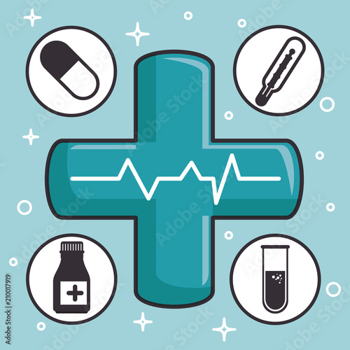 medical healthcare set icons vector illustration design