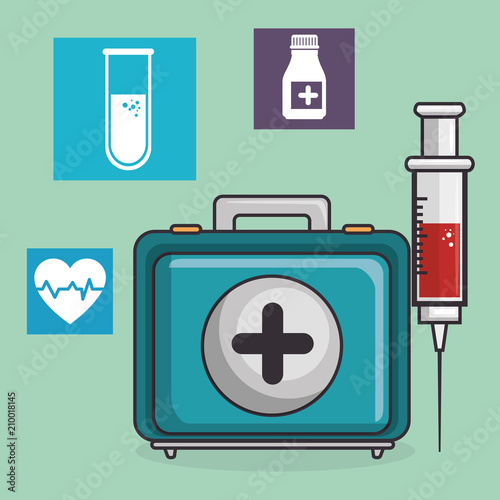 medical healthcare set icons vector illustration design