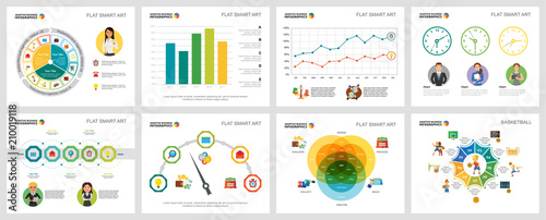 Colorful basketball and finance concept infographic charts set. Business design elements for presentation slide templates. For corporate report, advertising, leaflet layout and poster design.