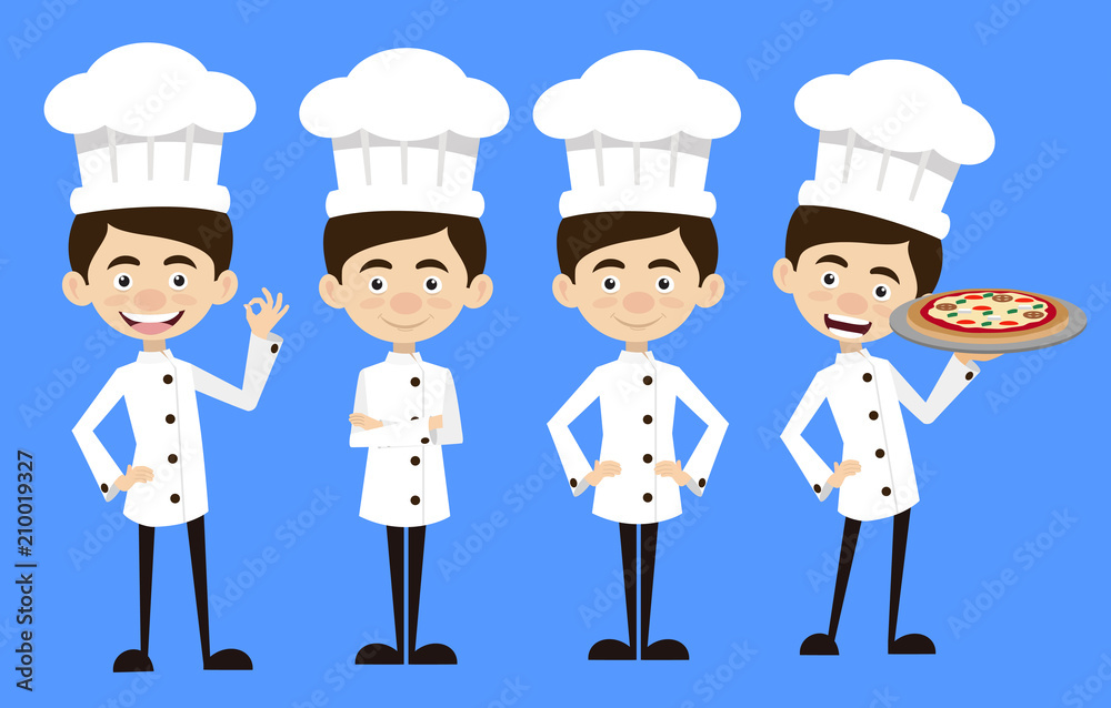 Chef Vector Illustration Design - standing poses Chef Vector Illustration Design - standing poses