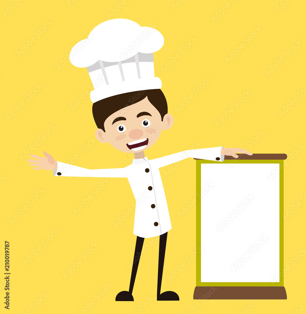 Chef Vector Illustration Design - holding banner Chef Vector Illustration Design - holding banner