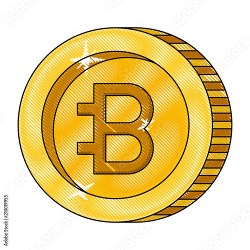 bitcoin commerce technology icon vector illustration design