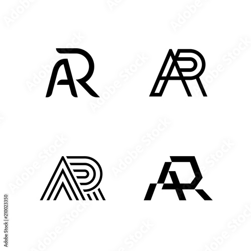 AR Vector Letter Logo Set