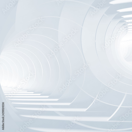 Abstract blue white tunnels background