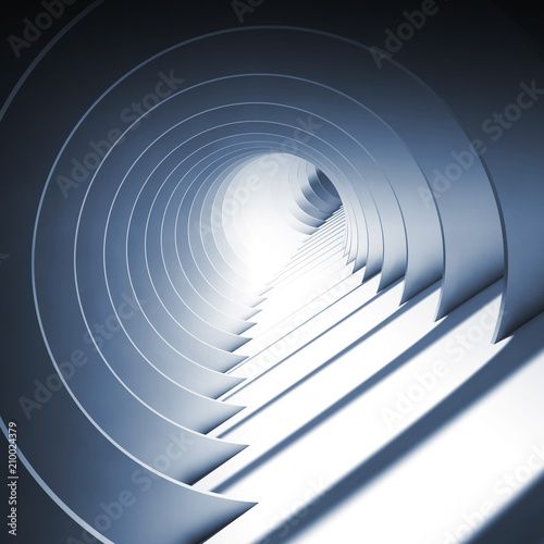 Fototapeta samoprzylepna abstrakcyjny, okrągły tunel ze światłem na końcu