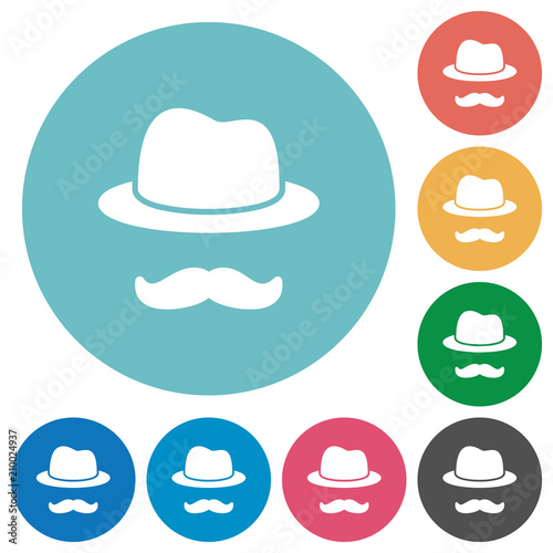 Incognito flat round icons