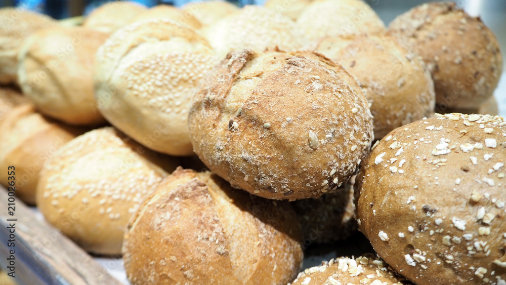 Bread fresh bake bun and loaf.