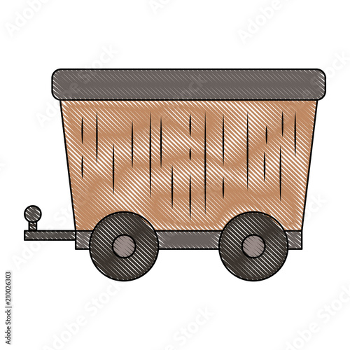 mining wagon isolated icon vector illustration design