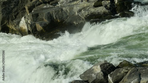 Swiftly flowing water over rocks