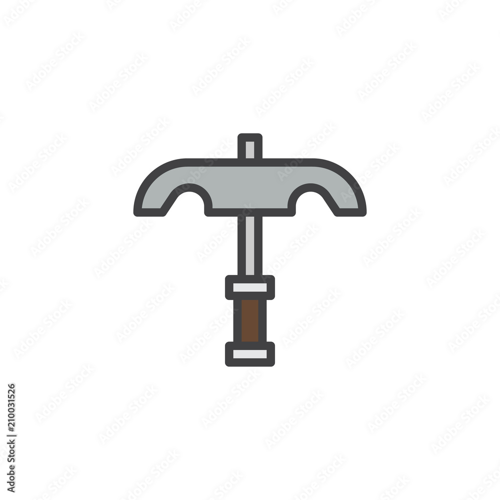 Ancient pick filled outline icon, line vector sign, linear colorful pictogram isolated on white. pickaxe symbol, logo illustration. Pixel perfect vector graphics Ancient pick filled outline icon, line vector sign, linear colorful pictogram isolated on white. pickaxe symbol, logo illustration. Pixel perfect vector graphics