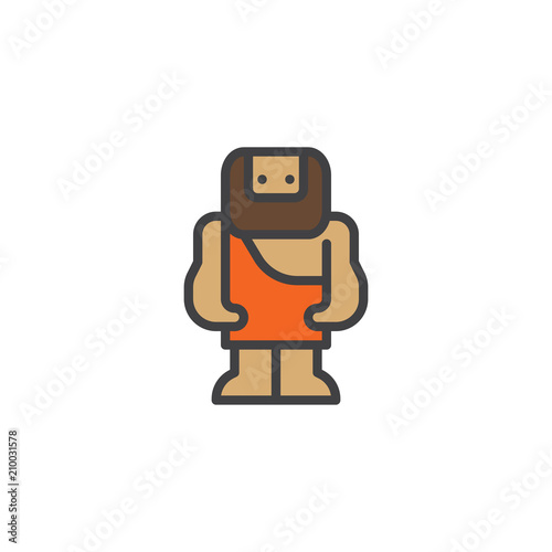 Troglodyte filled outline icon, line vector sign, linear colorful pictogram isolated on white. Symbol, logo illustration. Pixel perfect vector graphics