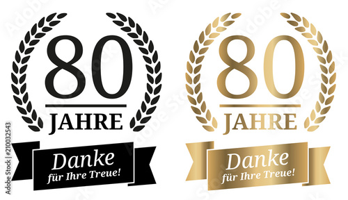 Signet 80 Jahre Gold und Schwarzweiß