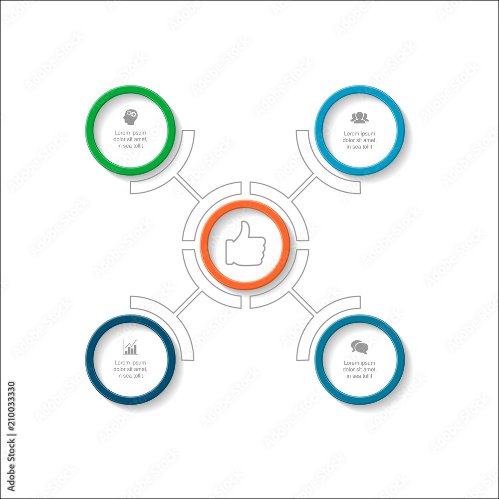 Vector infographic template for diagram, graph, presentation, chart, business concept with 4 options.