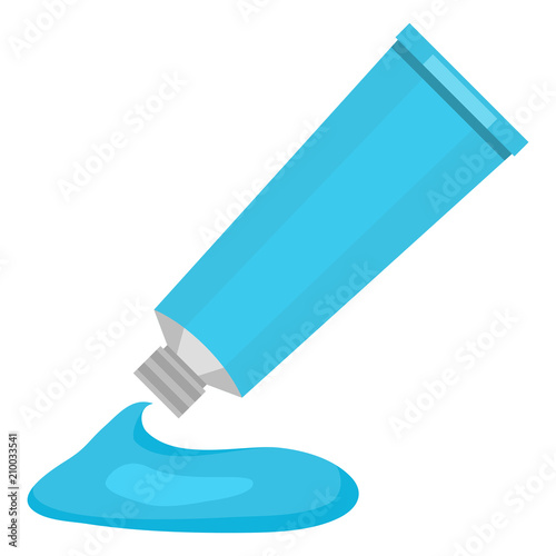 Vector Color Flat Icon - Tube of Blue Paint