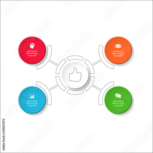 Vector infographic template for diagram, graph, presentation, chart, business concept with 4 options.