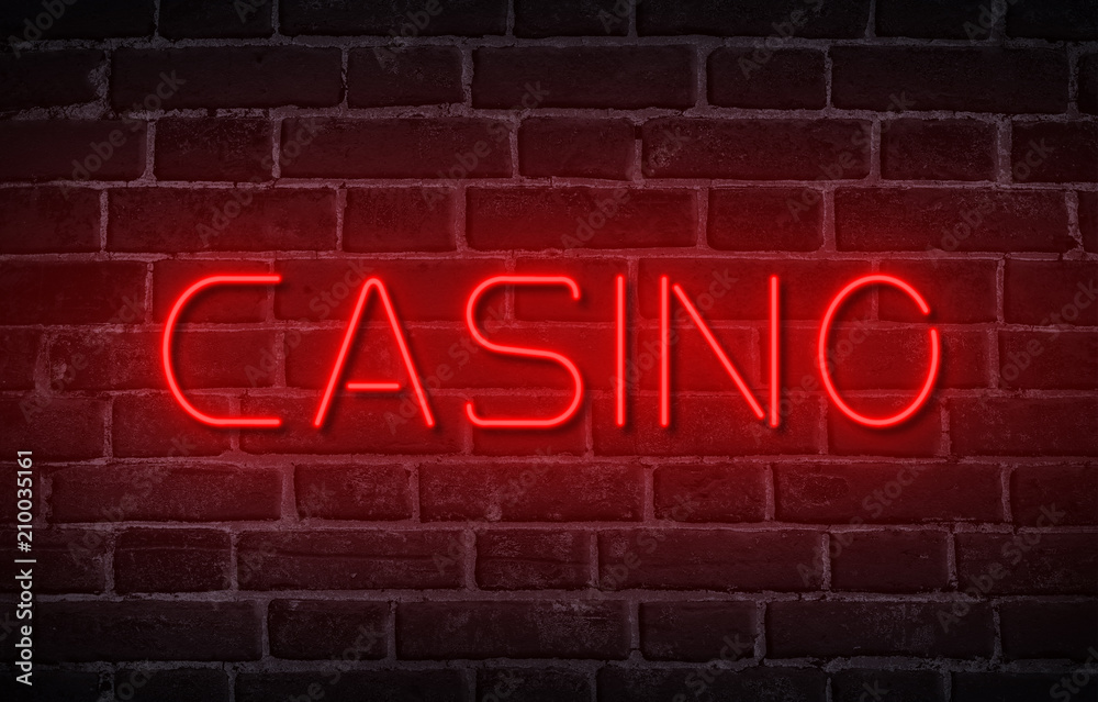 Red casino neon sign isolated on black Red casino neon sign isolated on black