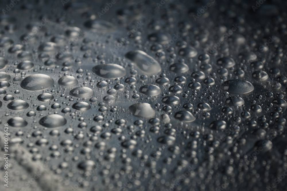 water drops on metal surface texture background