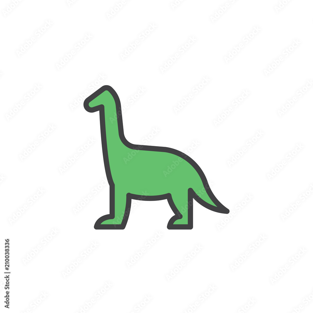 Dinosaur filled outline icon