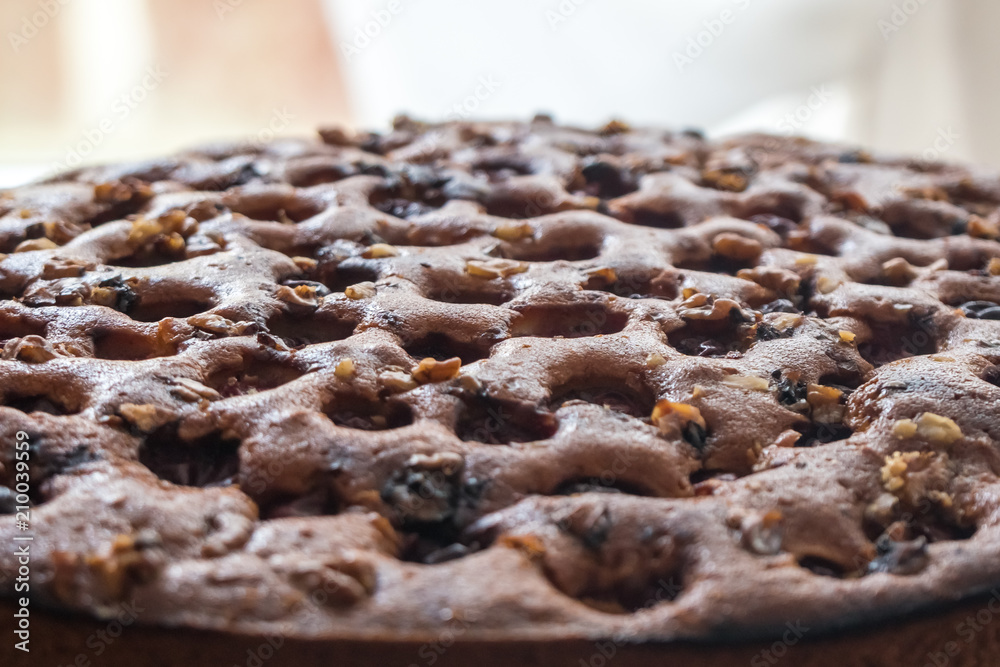 home made cake with raisins and nuts home made cake with raisins and nuts