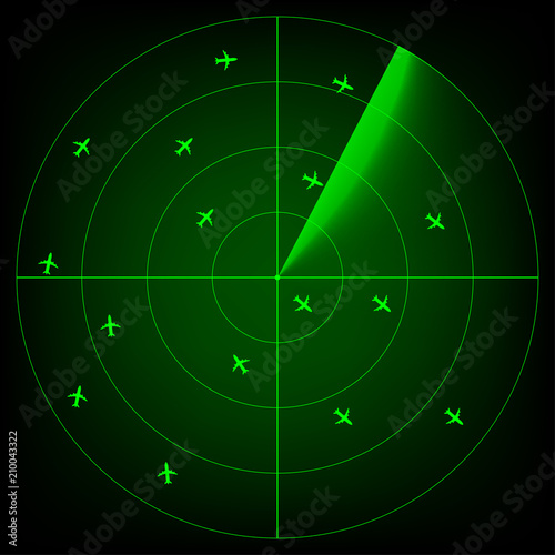 Airplane Radar vector illustrator.