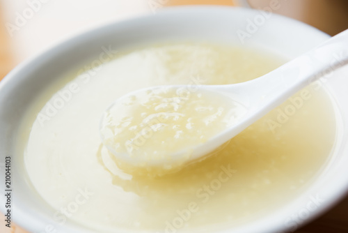 Fotografie Chinese millet porridge. Close up. Chinese porridge.