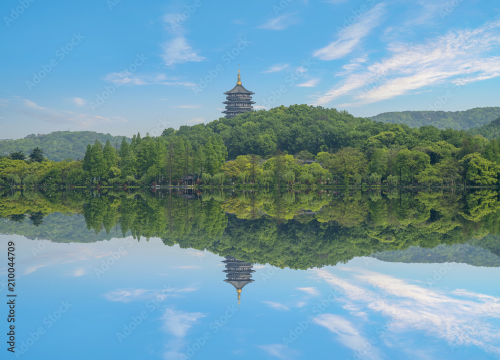 Beautiful landscape and landscape in West Lake, Hangzhou, China