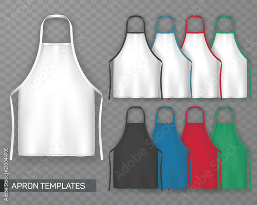 Set of isolated cooking apron or working uniform