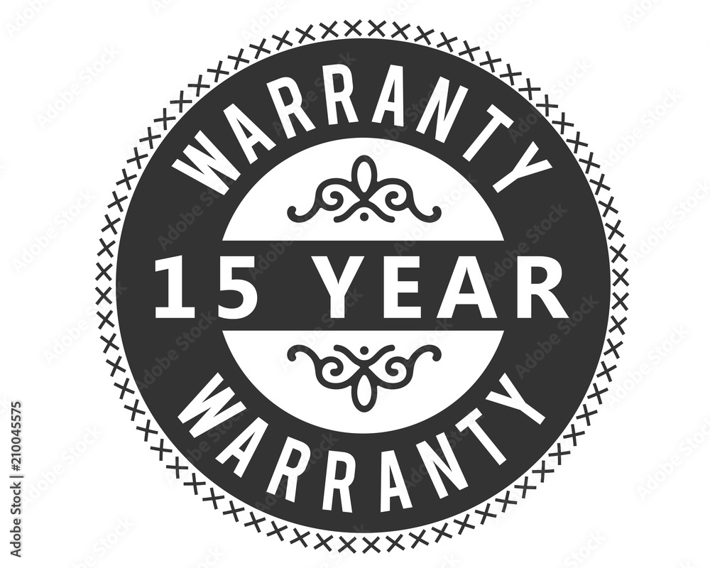 15 years warranty icon vintage rubber stamp guarantee