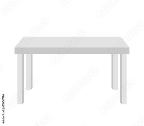 Wooden modern table. flat vector illustration isolated on white background