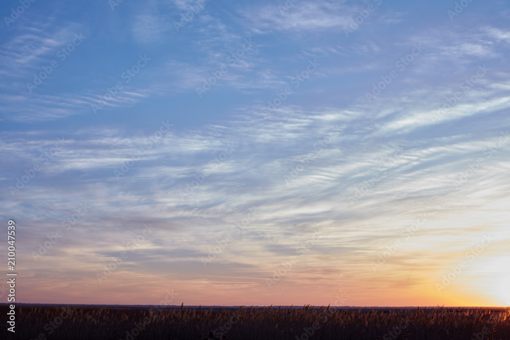 Colorful sunset over the Cheyenne Bottoms