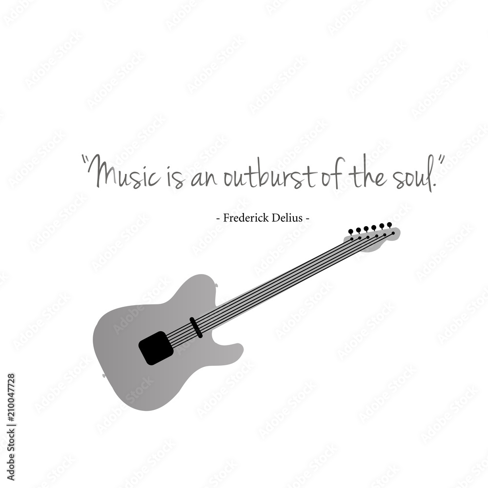 Guitars with a famous quote. Music is an outburst of the soul by Frederick delius