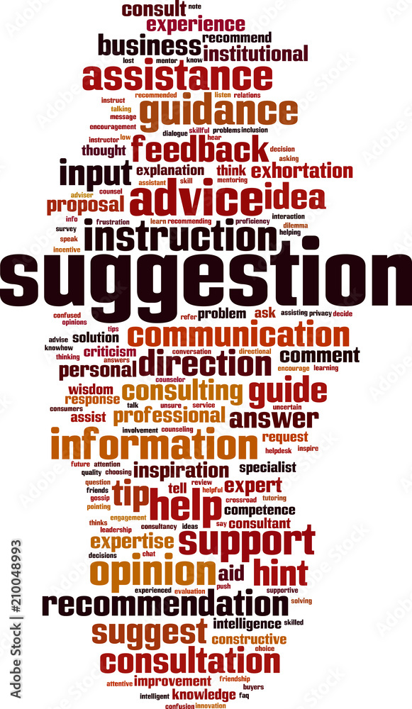 Suggestion word cloud