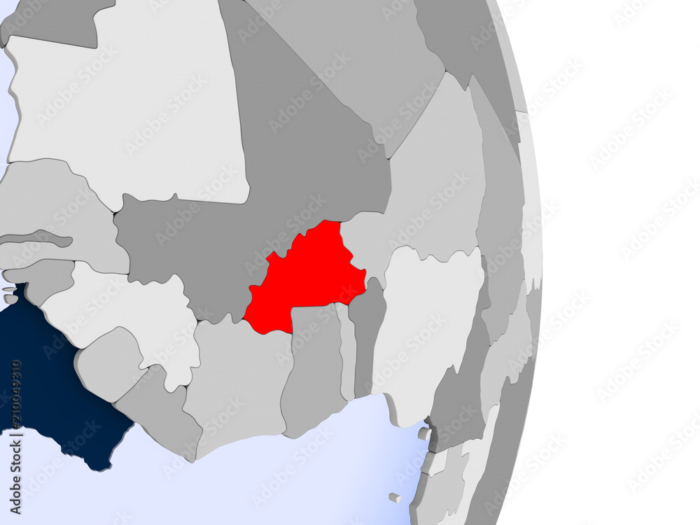 Guinea on globe
