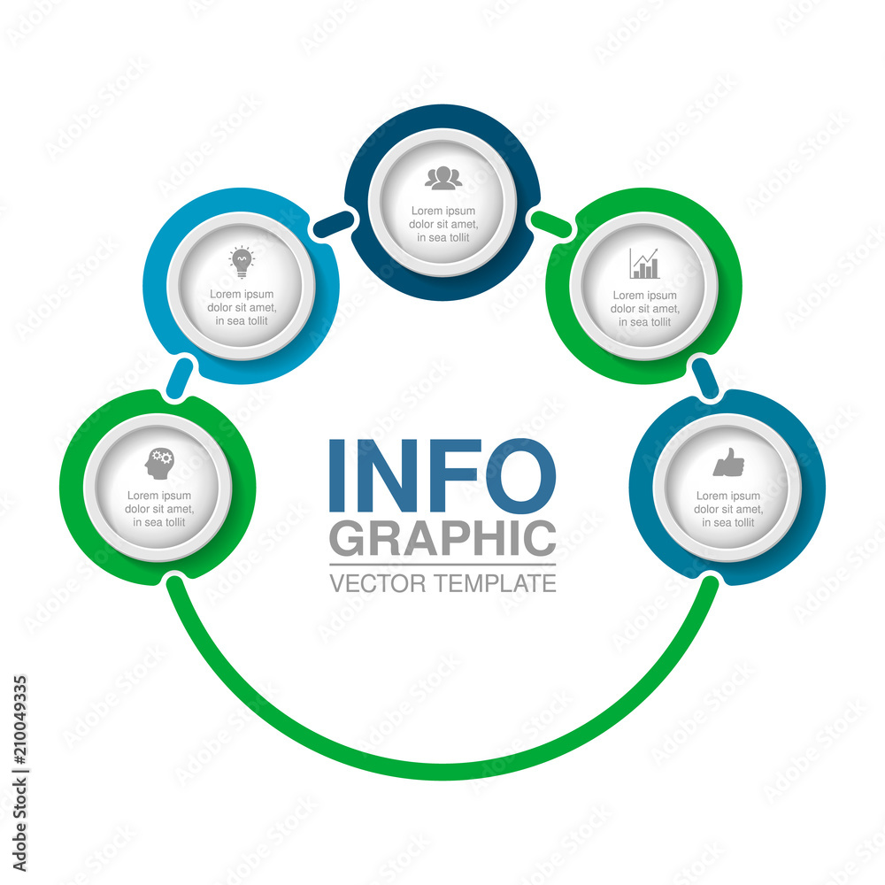 Vector infographic template for diagram, graph, presentation, chart, business concept with 5 options. Vector infographic template for diagram, graph, presentation, chart, business concept with 5 options.