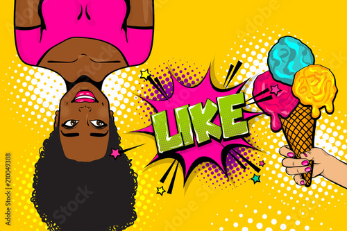 Black african-american young girl pop art