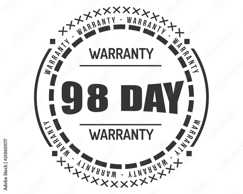 98 day warranty icon vintage rubber stamp guarantee