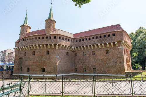 Obraz na płótnie Historical fortification building - Barbican - in Krakow (Poland) w salonie