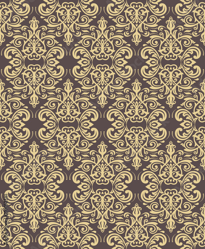 Classic seamless golden pattern. Traditional orient ornament. Classic vintage background