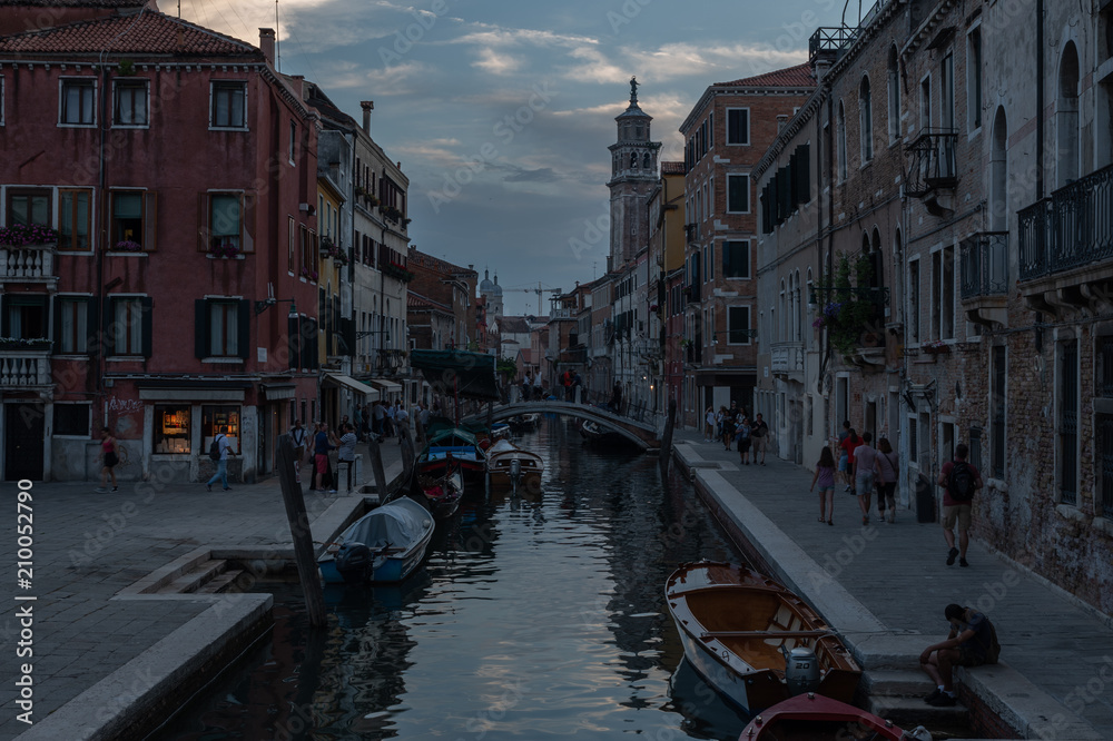 Venice canals and boats, Italy