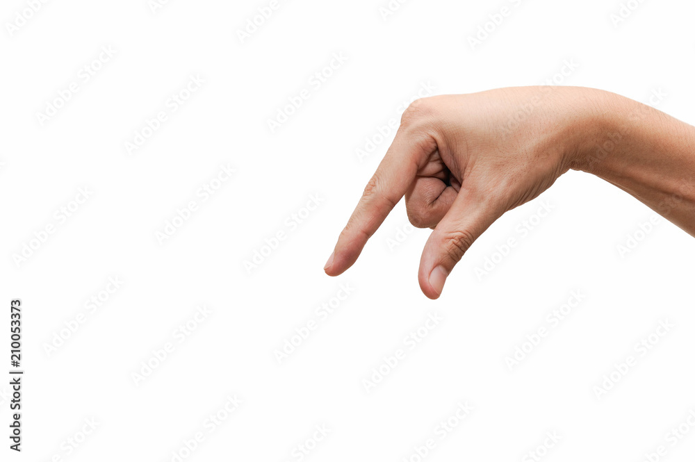 Sign language,A collage of the American sign language alphabet Q Stock