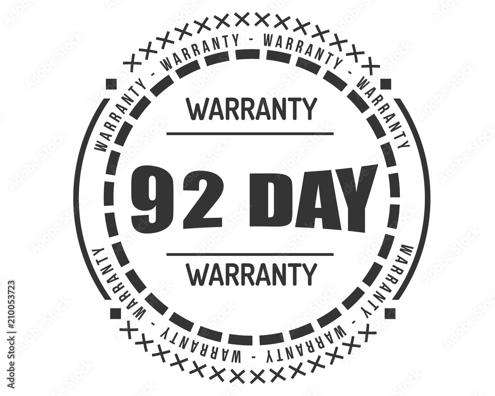 92 day warranty icon vintage rubber stamp guarantee