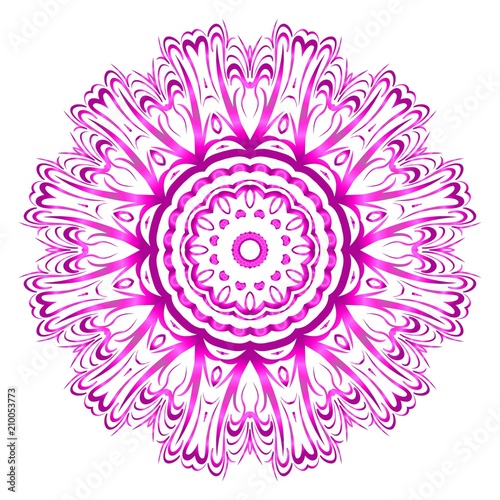 Mandala Style Vector Color Shapes. Abstract design. Fantastic decoration for fashion, holiday card, relax illustration