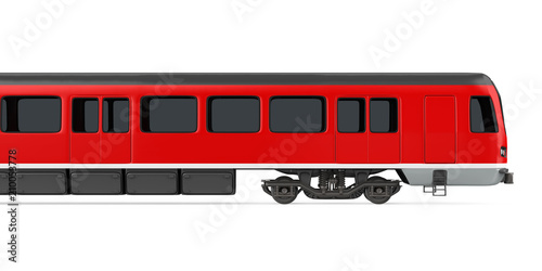 Red Commuter Train Isolated