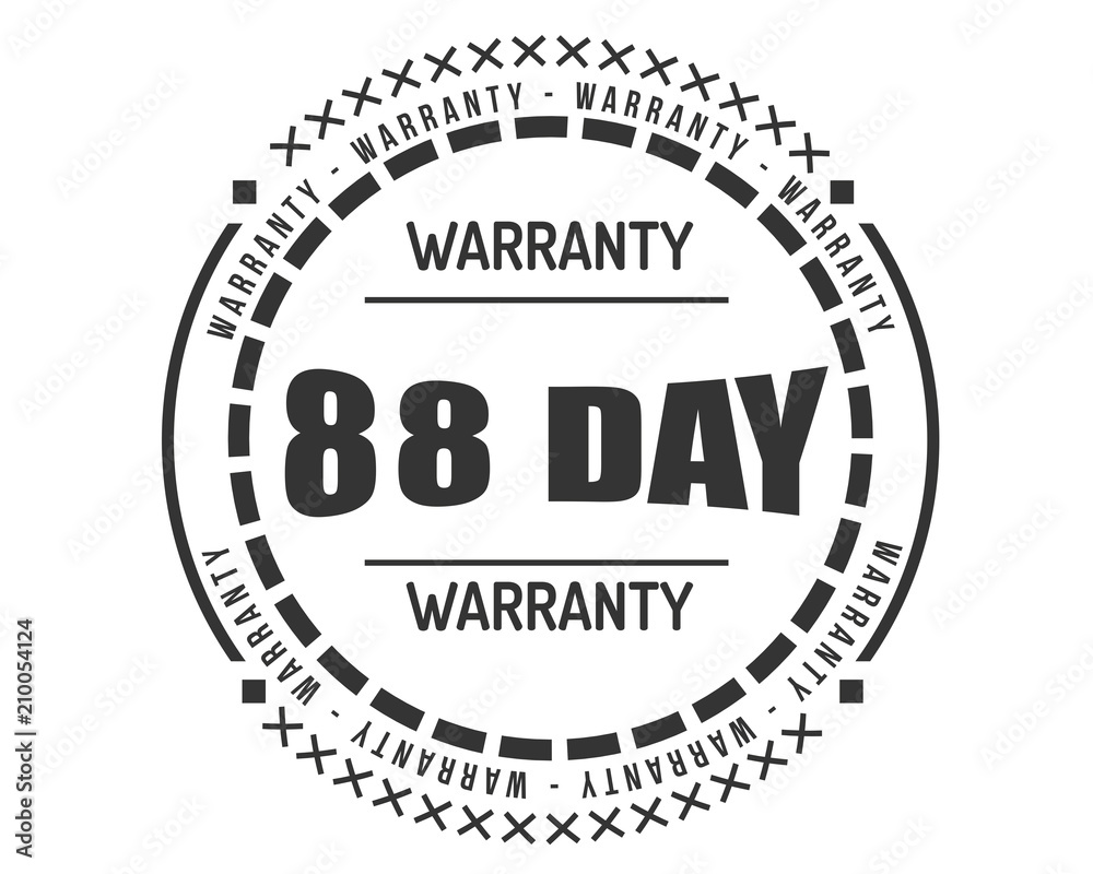 88 day warranty icon vintage rubber stamp guarantee