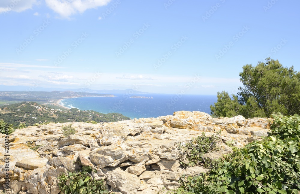 Views to Costa Brava from the village of Begur, Catalonia, Spain