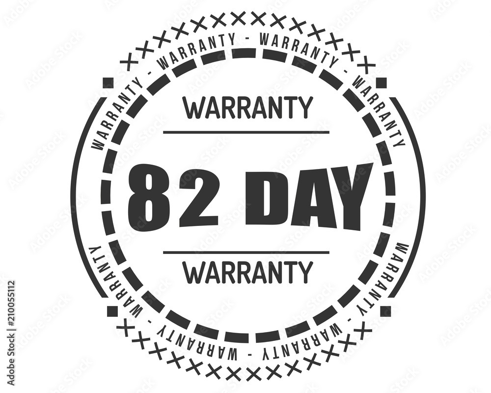 82 day warranty icon vintage rubber stamp guarantee