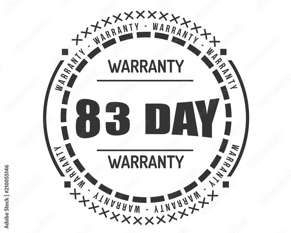83 day warranty icon vintage rubber stamp guarantee