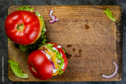 Low carb burger option - tomato burger